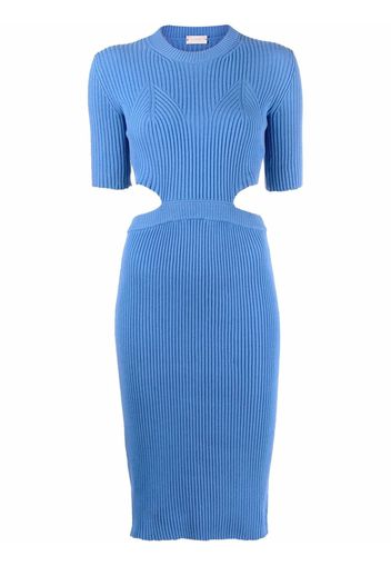 MRZ ribbed-knit cut-out dress - Blu