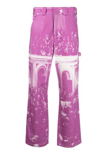 MSFTSrep graphic-print straight-leg jeans - Viola