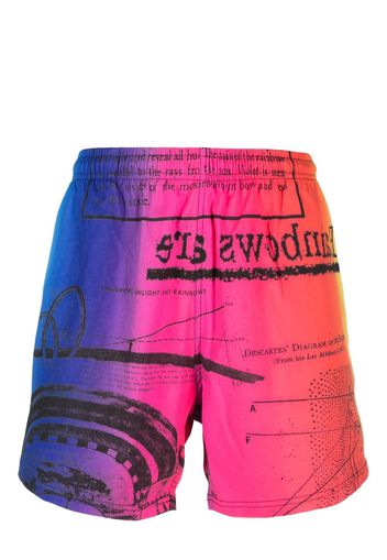 MSFTSrep gradient-effect printed swim shorts - Blu