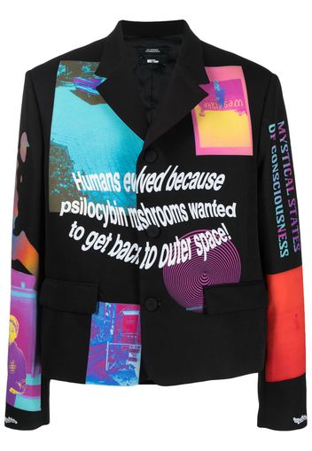 MSFTSrep graphic-print denim jacket - Nero