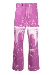 MSFTSrep graphic-print straight-leg jeans - Viola