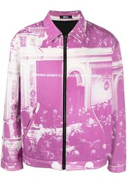 MSFTSrep graphic-print zip-up bomber jacket - Viola