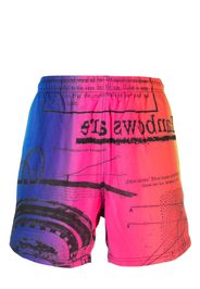 MSFTSrep gradient-effect printed swim shorts - Blu