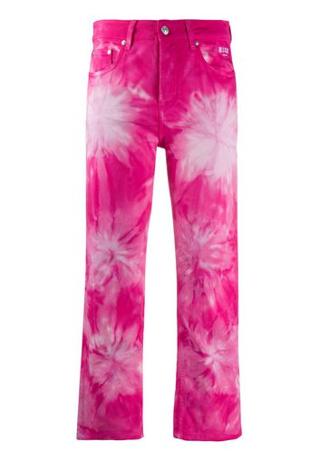 tie-dye print cropped jeans