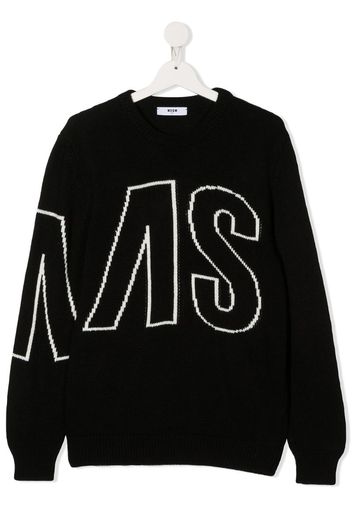 TEEN logo-jacquard sweater