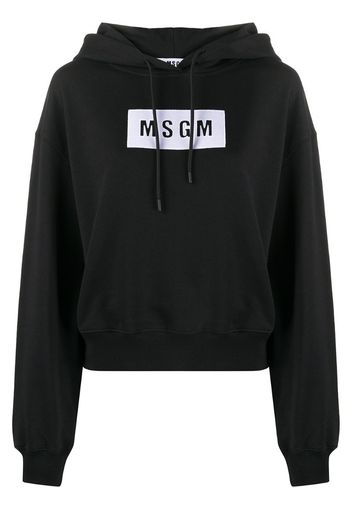 logo-print cotton hoodie