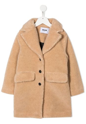 shearling single breasted coat