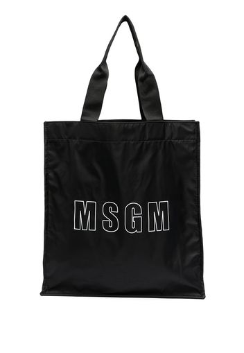 MSGM Borsa tote con stampa - Nero