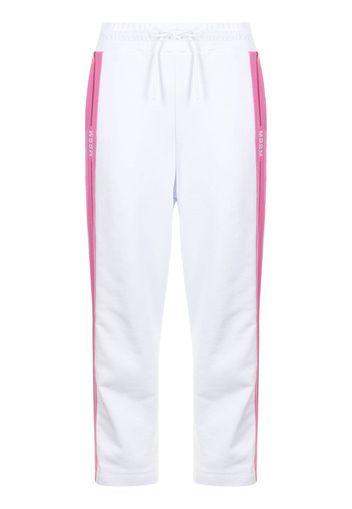 MSGM Pantaloni sportivi crop con logo - Bianco