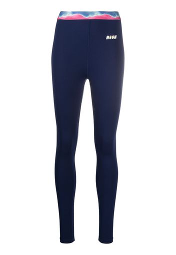 MSGM Leggings con logo - Blu