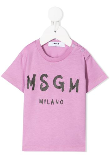 Msgm Kids logo-print T-shirt - Rosa