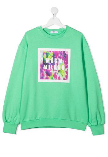 Msgm Kids Felpa con stampa - Verde