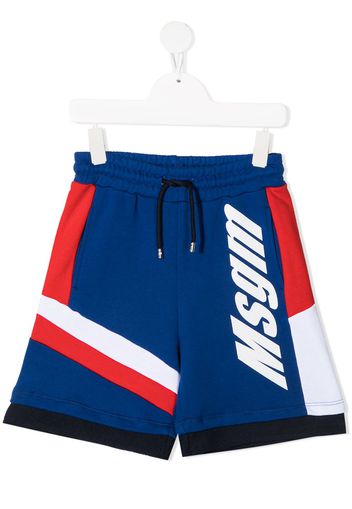 Msgm Kids colour-block shorts - Blu
