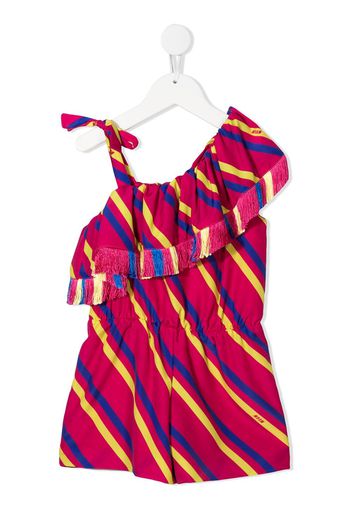 Msgm Kids one-shoulder striped dress - Rosa