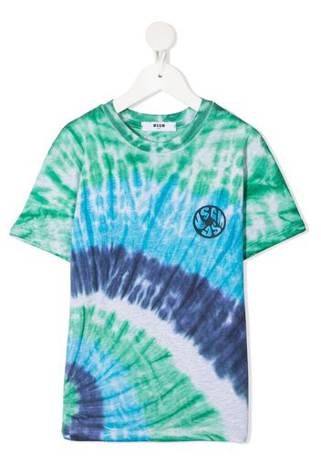 Msgm Kids T-shirt con fantasia tie dye - Blu