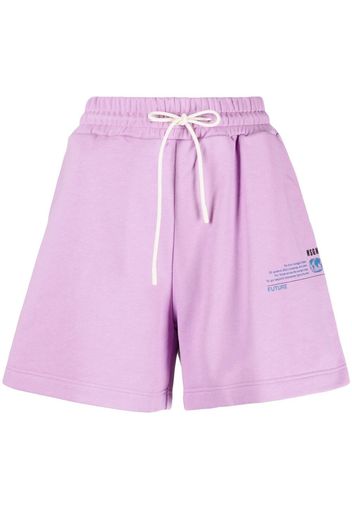 MSGM Shorts sportivi con stampa - Viola