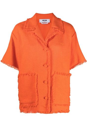 MSGM fringed short-sleeve jacket - Arancione