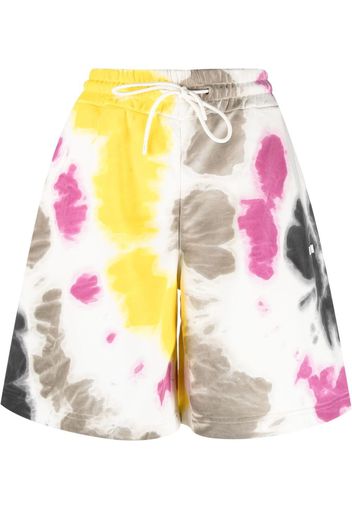 MSGM Shorts sportivi con fantasia tie dye - Bianco