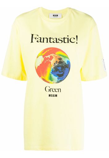 MSGM T-shirt con stampa - Giallo