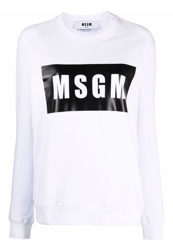 MSGM Felpa a girocollo con stampa - Bianco