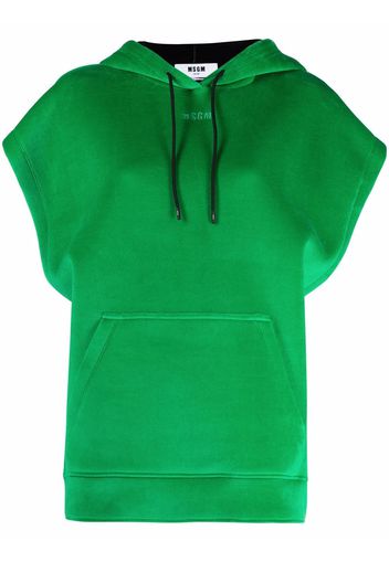 MSGM sleeveless jersey hoodie - Verde