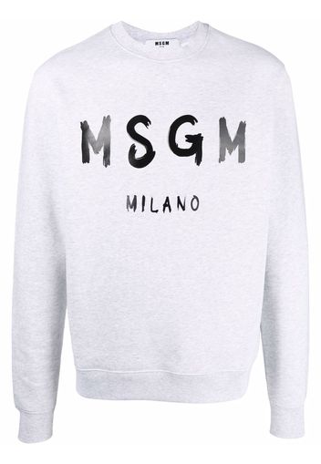 MSGM Felpa a girocollo con stampa - Grigio