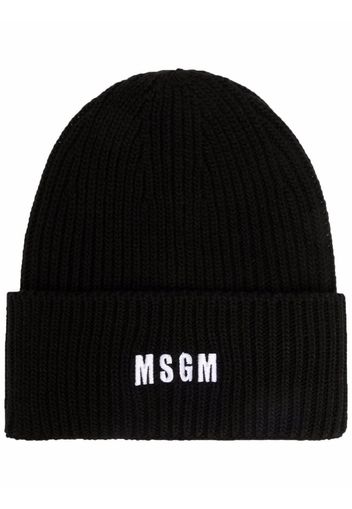 MSGM logo-embroidered beanie - Nero