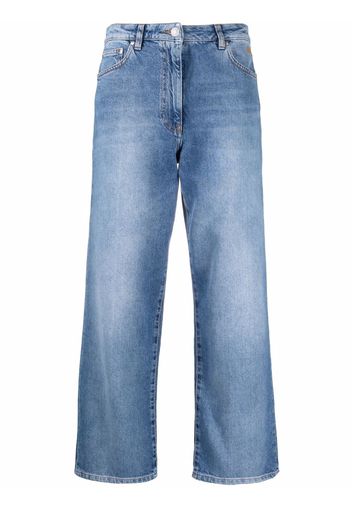 MSGM Jeans a gamba ampia crop - Blu