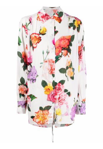 MSGM floral-print long-sleeved shirt - Bianco