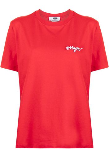 MSGM T-shirt girocollo con logo - 18 RED