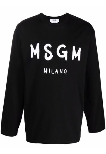 MSGM long-sleeve logo sweatshirt - Nero