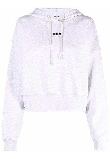 MSGM logo print hoodie - Grigio