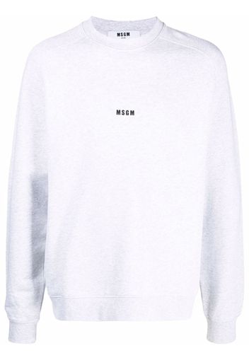 MSGM logo-print crew neck jumper - Grigio