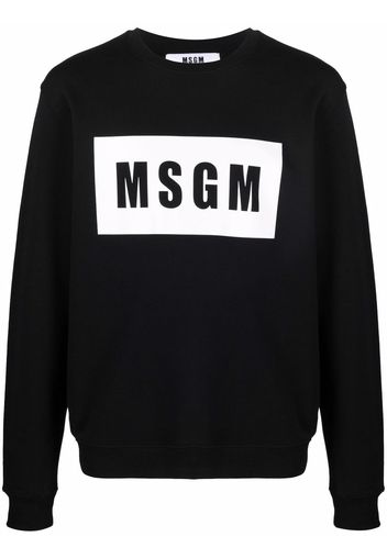 MSGM logo-print cotton sweatshirt - Nero