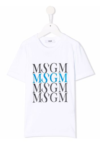 MSGM Kids logo-print cotton T-shirt - Bianco