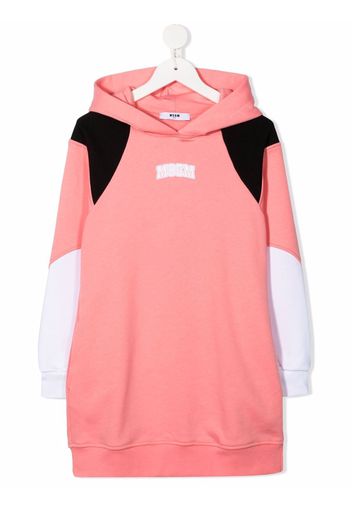 MSGM Kids logo-print hooded jumper dress - Rosa