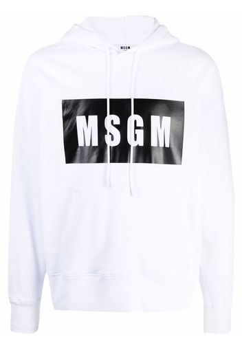 MSGM high-contrast logo hoodie - Bianco