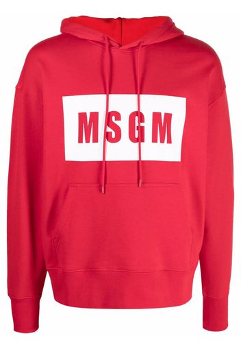 MSGM logo-print hoodie - Rosso