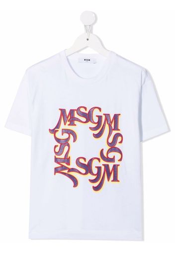 MSGM Kids logo-print T-shirt - Bianco