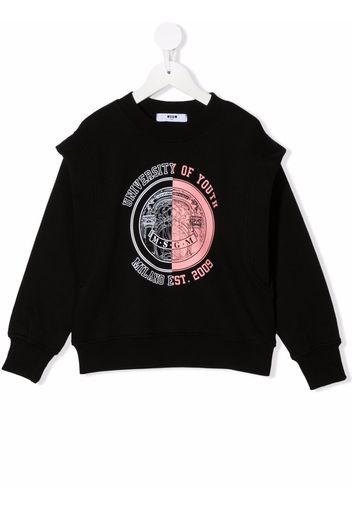 MSGM Kids University Of Youth sweatshirt - Nero