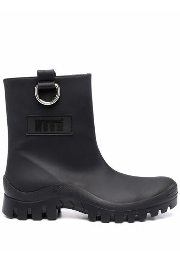 MSGM round-toe ankle leather boot - Nero