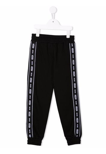 MSGM Kids logo tape track pants - Nero