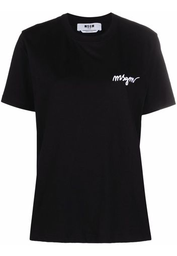 MSGM chest-logo crewneck T-shirt - Nero