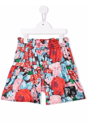 MSGM Kids floral print shorts - Rosso