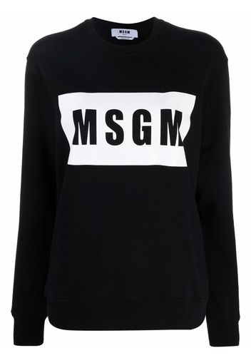 MSGM logo-print cotton sweatshirt - Nero