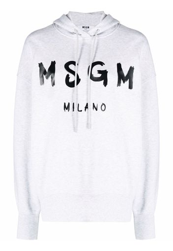 MSGM logo-print hoodie - Grigio