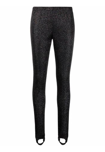 MSGM metallic-threaded leggings - Nero