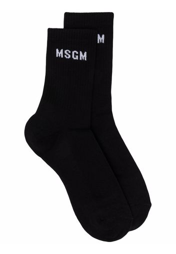 MSGM intarsia-knit ankle socks - Nero