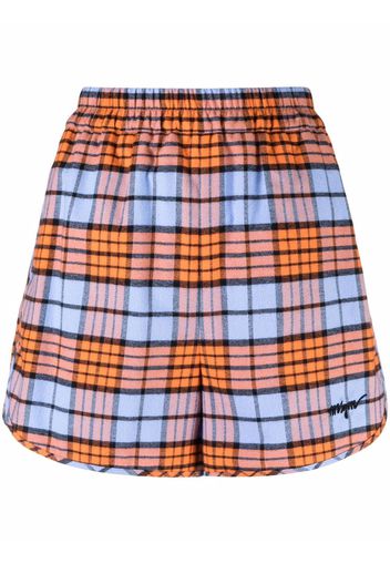 MSGM check-print cotton shorts - Arancione