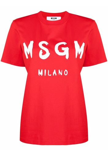 MSGM logo crew-neck T-shirt - Rosso